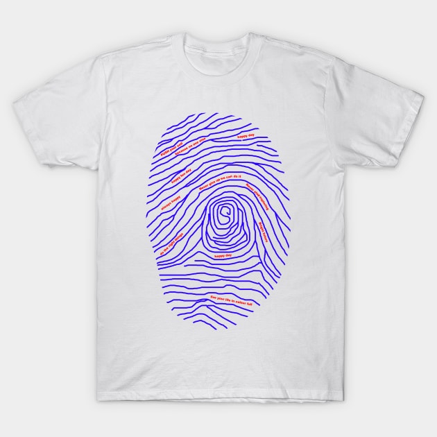 finger print blue color T-Shirt by INDONESIA68